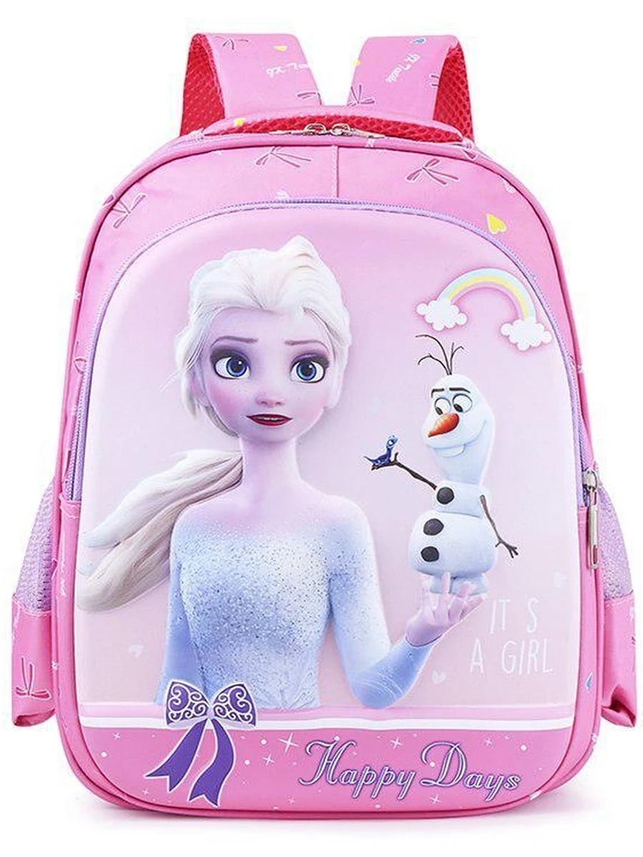 Детский Школьный рюкзак Disney для мальчиков и девочек, корейский милый детский рюкзак с мультяшным принтом «Холодное сердце» и «Эльза»