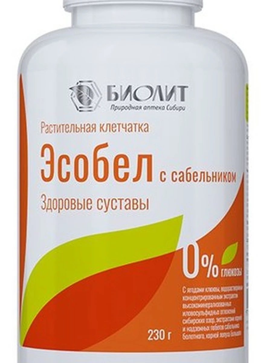 Эсобел здоровые суставы с сабельником болотным на растительной клетчатке 230гр
