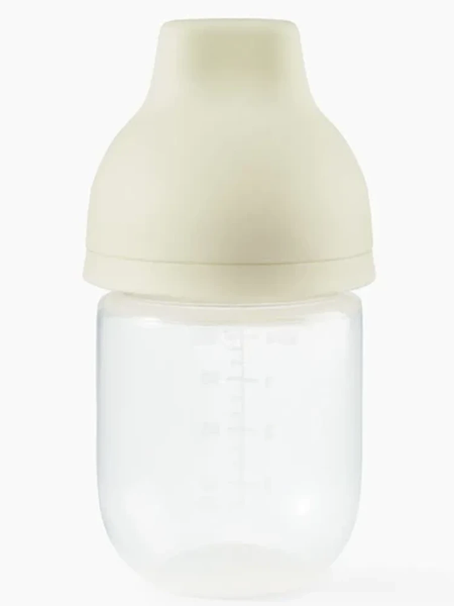 10030, (cream) Бутылочка с силикон соской, 125 мл