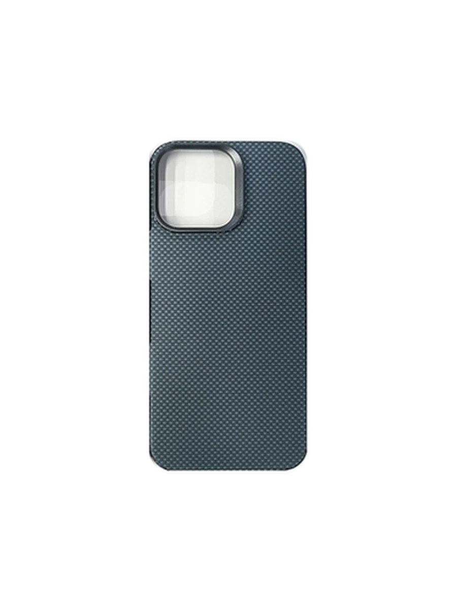 Чехол KEVLAR Tactile Woven  Iphone 15Pro Max MagSafe(Big Hole Ring) RingWhite Plain Light gray