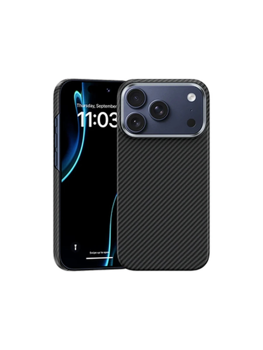 Чехол KEVLAR Tactile Woven  Iphone 17Pro 1500D BLACK(0.8MM)ULTRA-SLIM