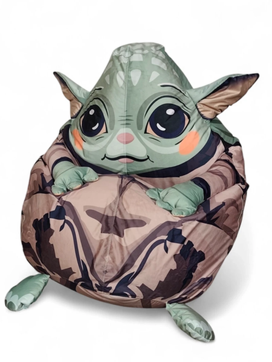Бинбэг пуфик "Добрый Жук" мультяшка "Baby Yoda" 90 см.