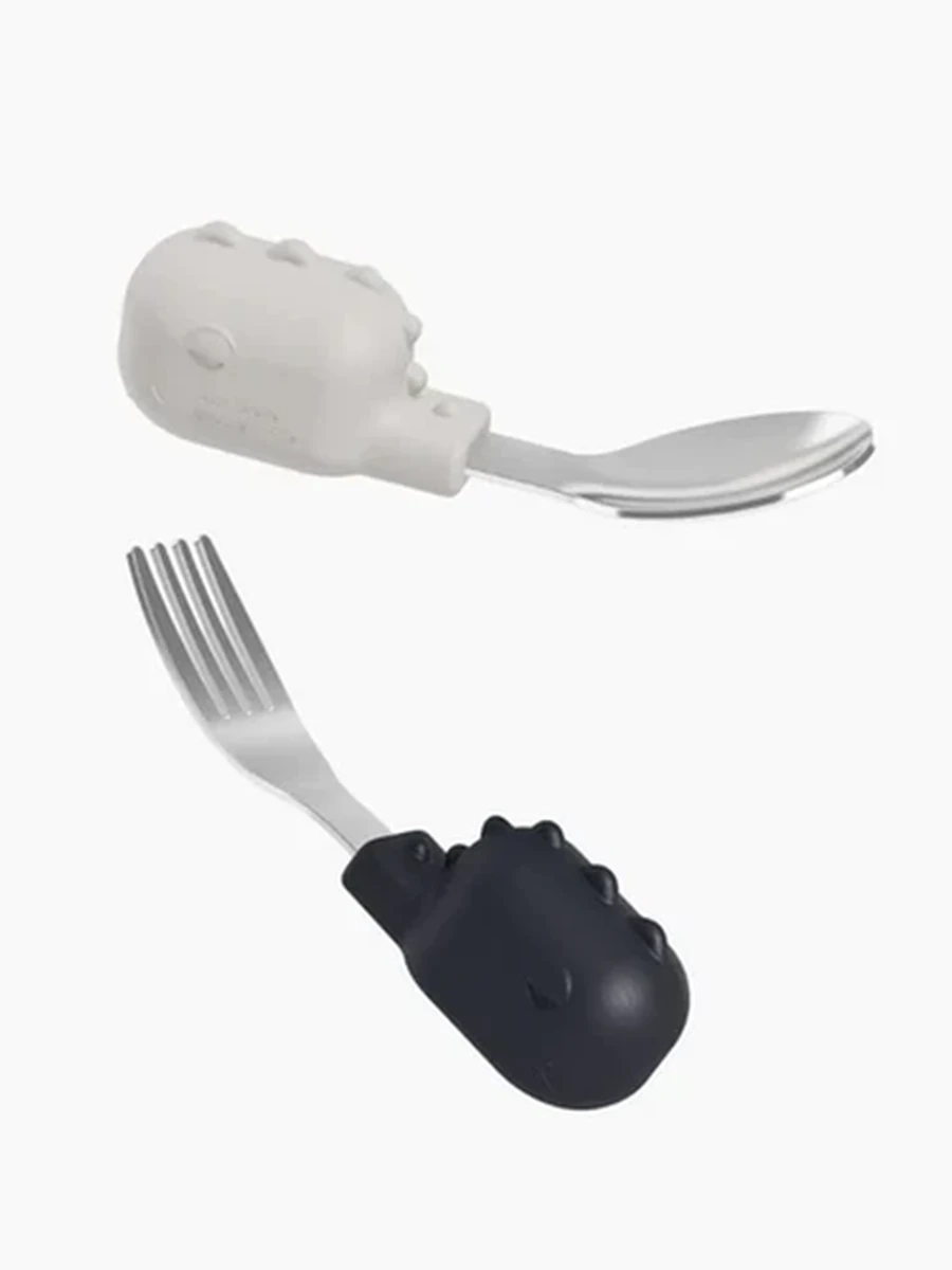 Heorshe Baby Spoon Fork Set Grey\Black (набор вилка/ложка)