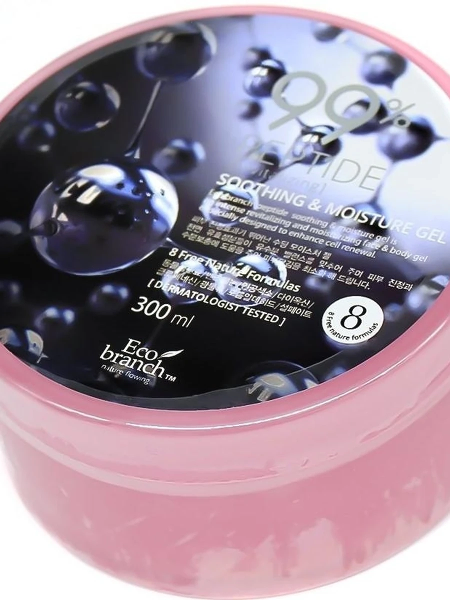 Гель для лица тела Успокаивающий с пептидами Peptide 99% Soothing Moisture Gel 300мл
