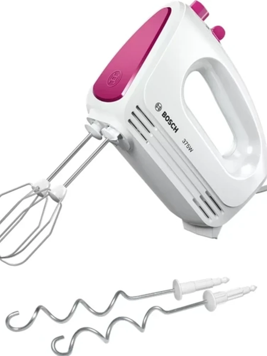 Миксер Bosch MFQ2210P розовый [375 Вт, ручной, скоростей - 4, корпус - пластик, насадок - 4 шт, турборежим]