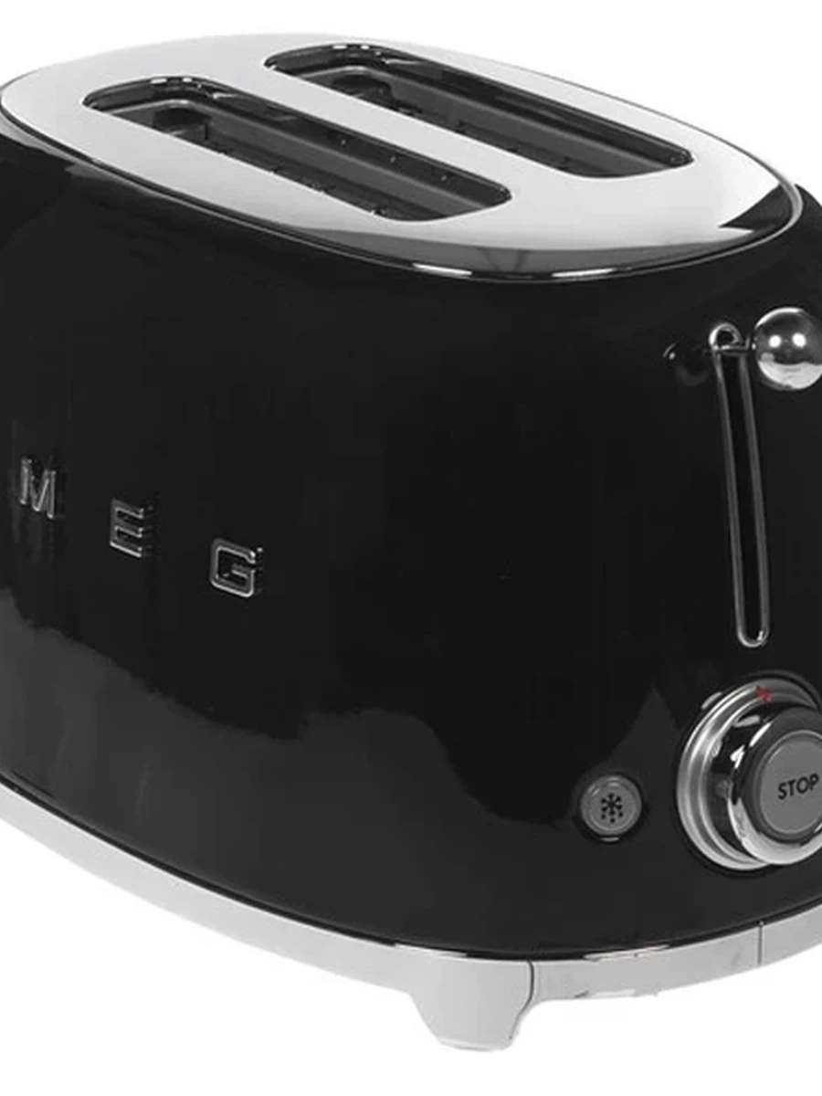 Тостер Smeg TSF01BLEU черный [950 Вт, тостов - 2, подогрев, размораживание, поддон для крошек]