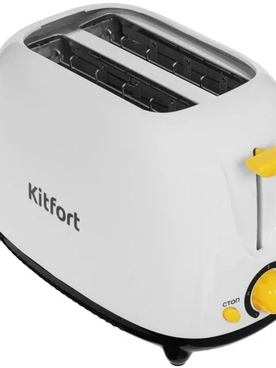 Тостер Kitfort КТ-6207 [750 Вт, тостов - 2, белый, желтый, черный]