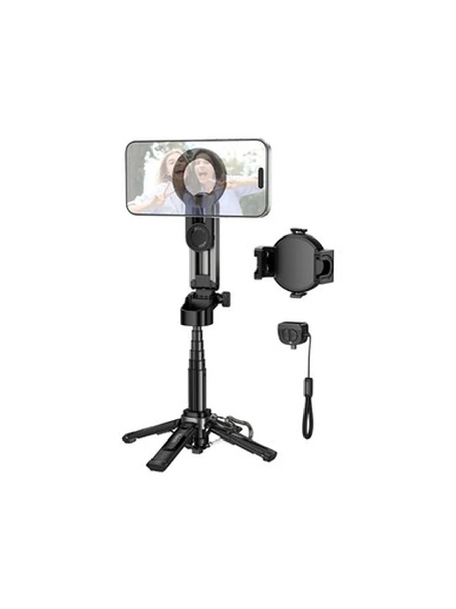 Монопод HOCO K27 Pro Magic mini live broadcast stand(pull clip+magnetic focusing version) (black)