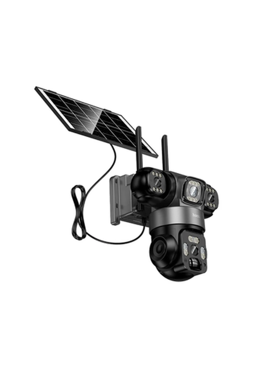 Умная камера наблюдения с двумя объективами HOCO DI95 4G tri-camera multi-angle outdoor solar HD cam