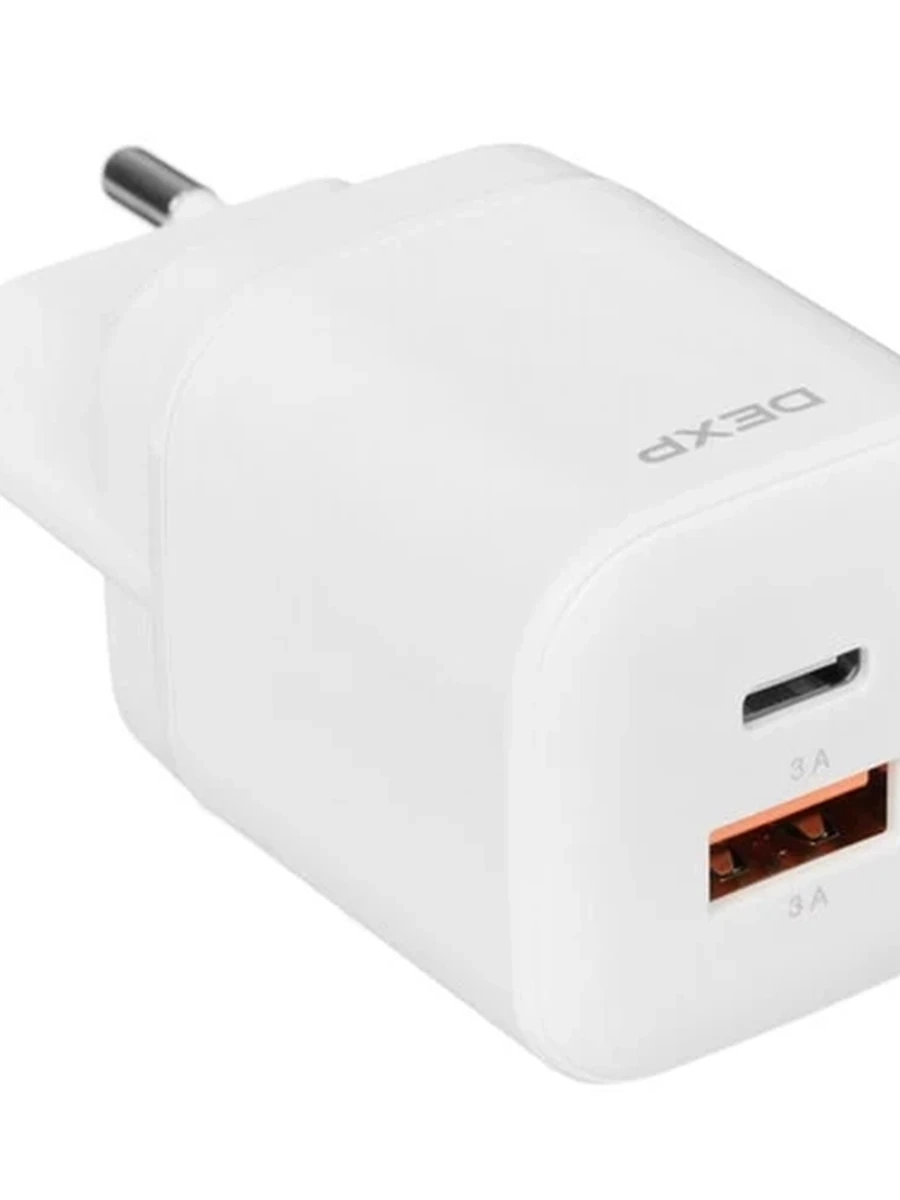 СЗУ DEXP GaN IET25CD [33W, USB-A+USB-C, QC/PD, белый]