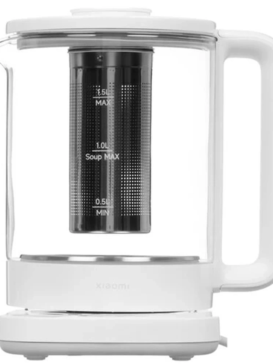 Электрочайник Xiaomi Multifunctional Kettle [Стекло, пластик, 1.5 л, 800 Вт, скрытый нагревательный элемент, 6 режимов, белый]