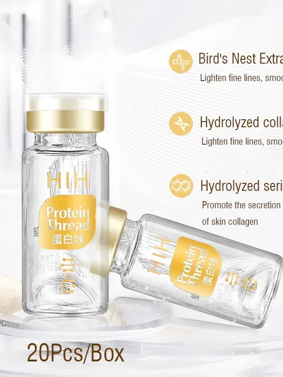 Сыворотка для лица с коллагеном и шелковой нитью, 24K золота