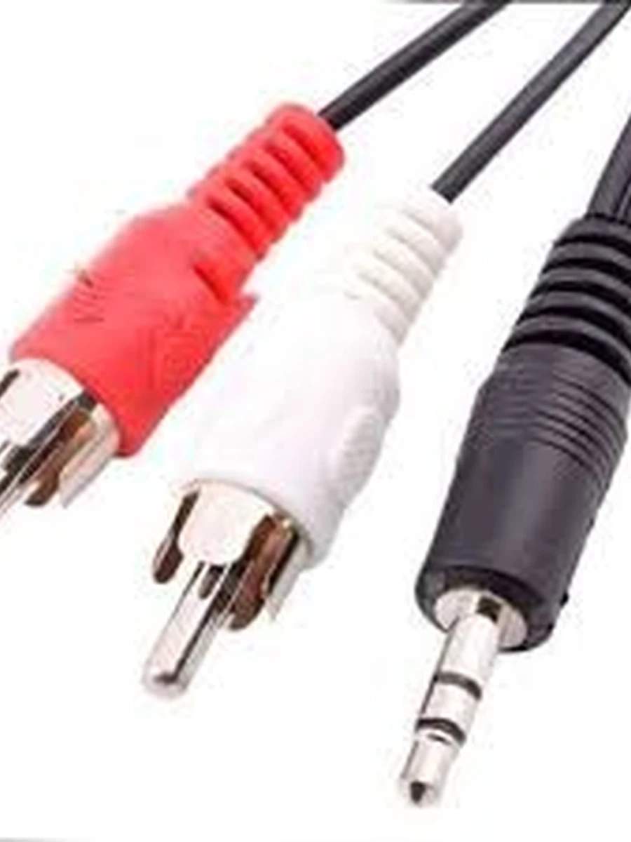 Аудио кабель AUX 3,5 мм mini Jack 2xRCA (колокольчики) 1,5 метра