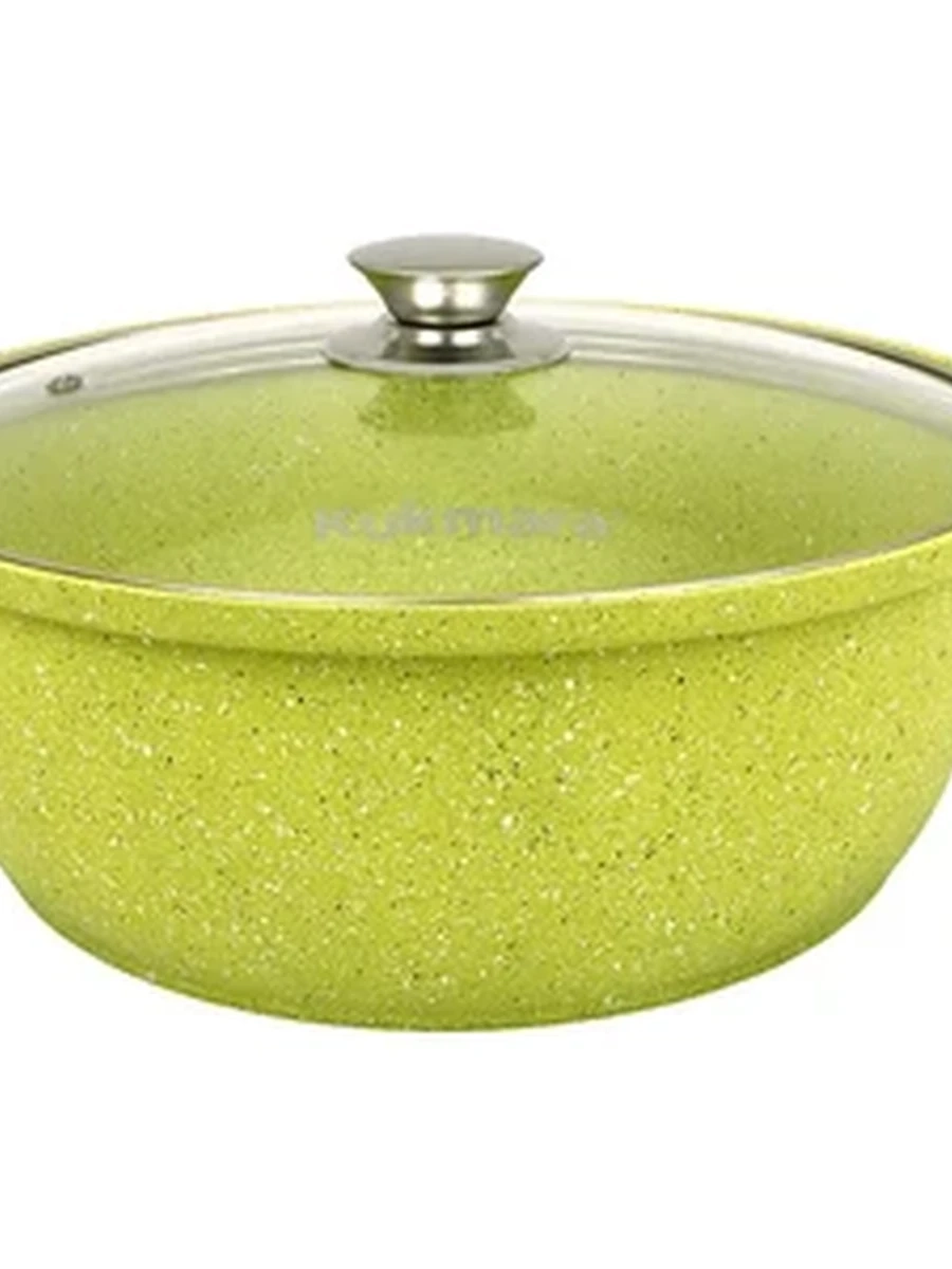 Кастрюля-жаровня Kukmara 4л со стеклянной крышкой, АП линия Trendy style (Lime)