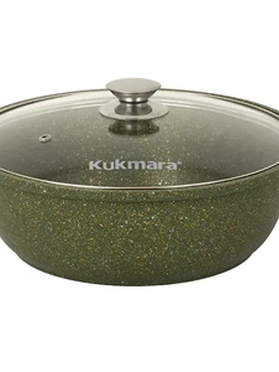 Кастрюля-жаровня Kukmara 3л со стеклянной крышкой, АП линия Trendy style (Malachite)