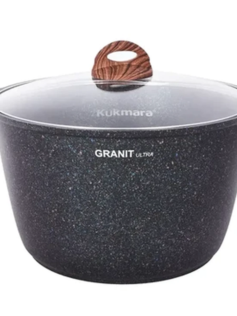 Кастрюля Kukmara 8л со стекл. крышкой, АП линия Granit ultra (Blue)