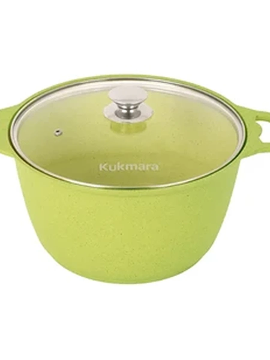 Кастрюля Kukmara 6л со стеклянной крышкой, АП линия Trendy style (Lime)