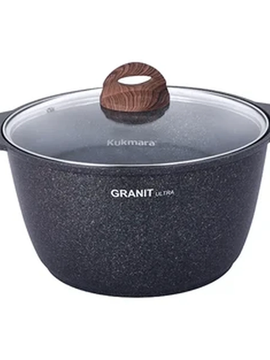 Кастрюля Kukmara 6л со стекл. крышкой, АП линия Granit ultra (Blue)