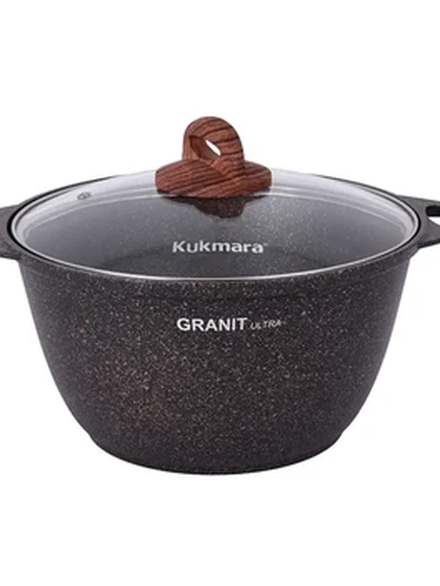 Кастрюля Kukmara 4л со стекл. крышкой, АП линия Granit ultra (Original)