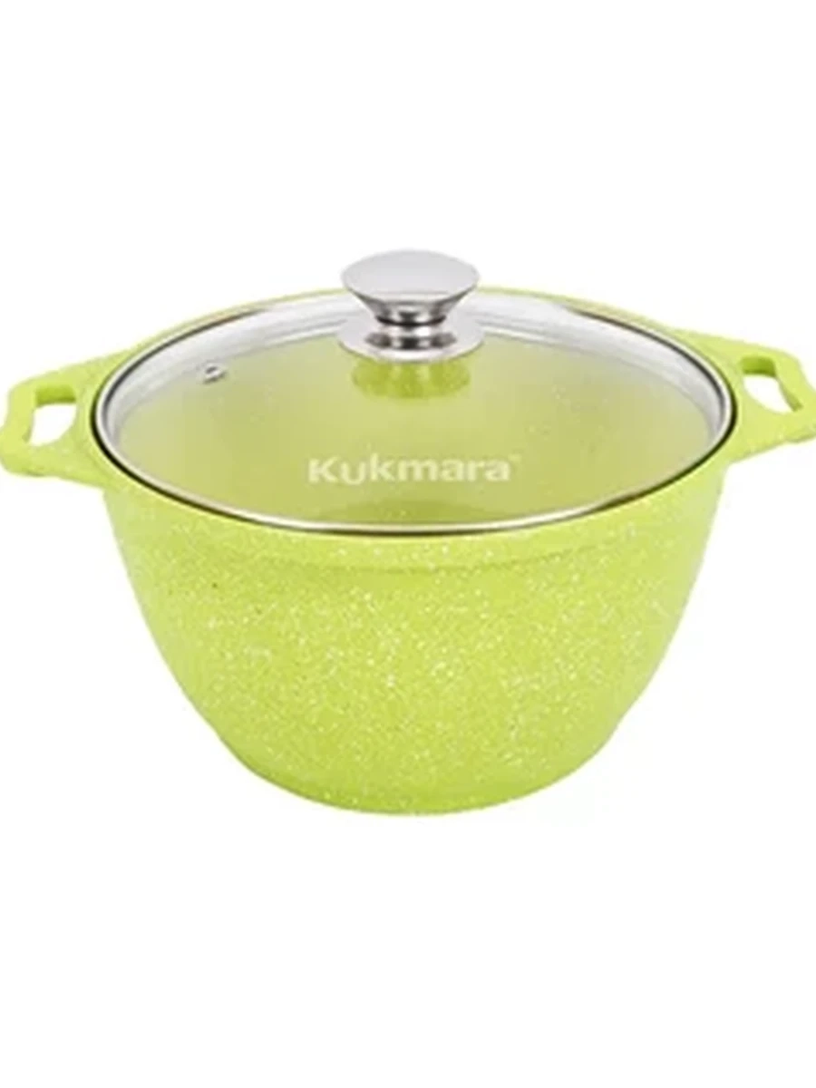 Кастрюля Kukmara 3л со стеклянной крышкой, АП линия Trendy style (Lime)