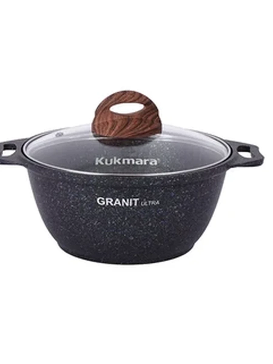 Кастрюля Kukmara 2л со стекл. крышкой, АП линия Granit ultra (Blue)