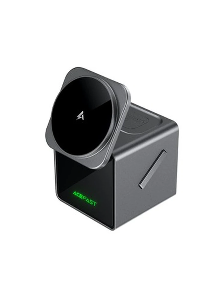 Докстанция ACEFAST E34 electric flip 3-in-1 wireless charger,metal gray