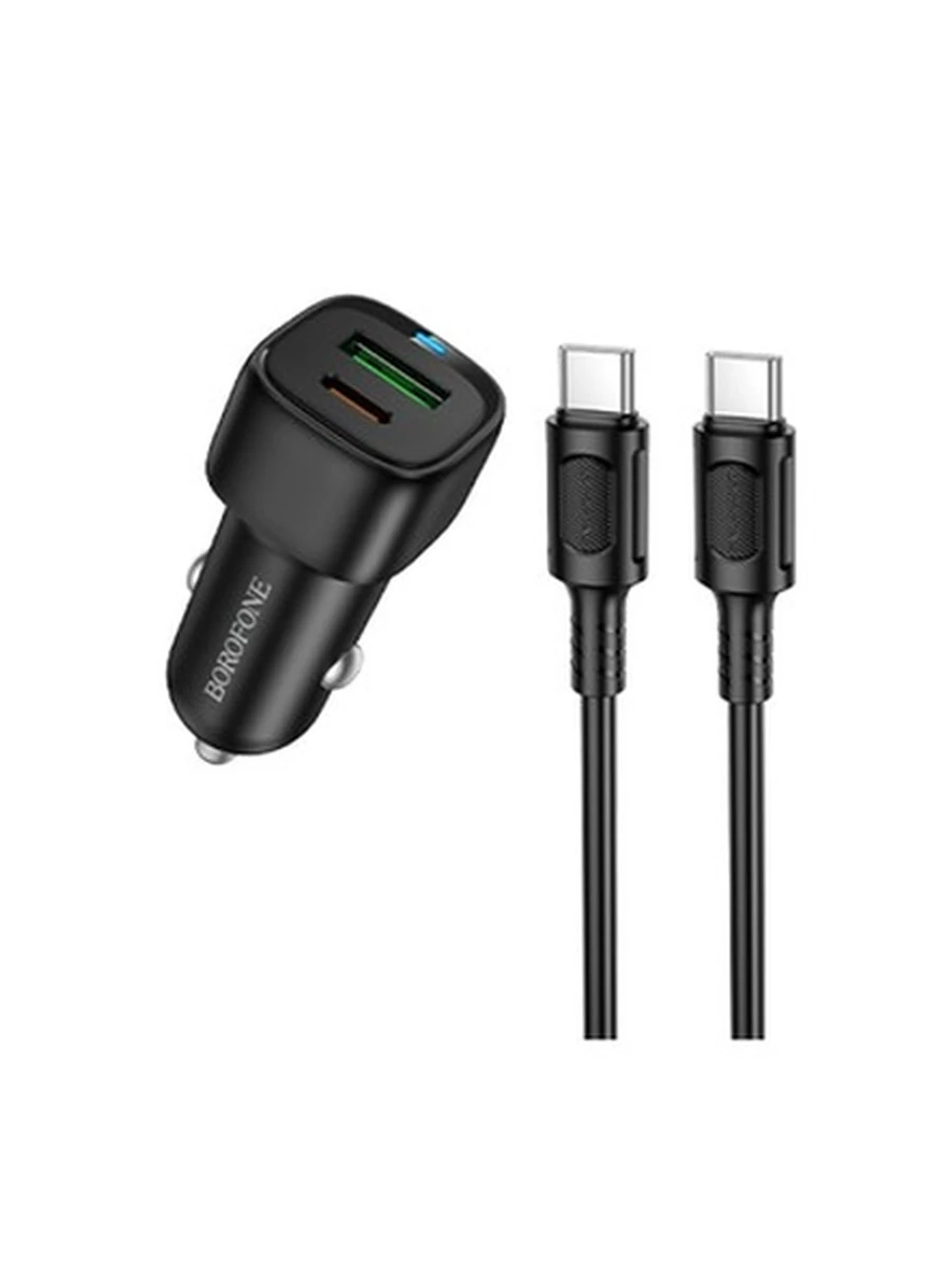 Авто Зарядное Устройство BOROFONE BZ34B Cloud PD38W(1C1A) car charger set(C to C)(black)