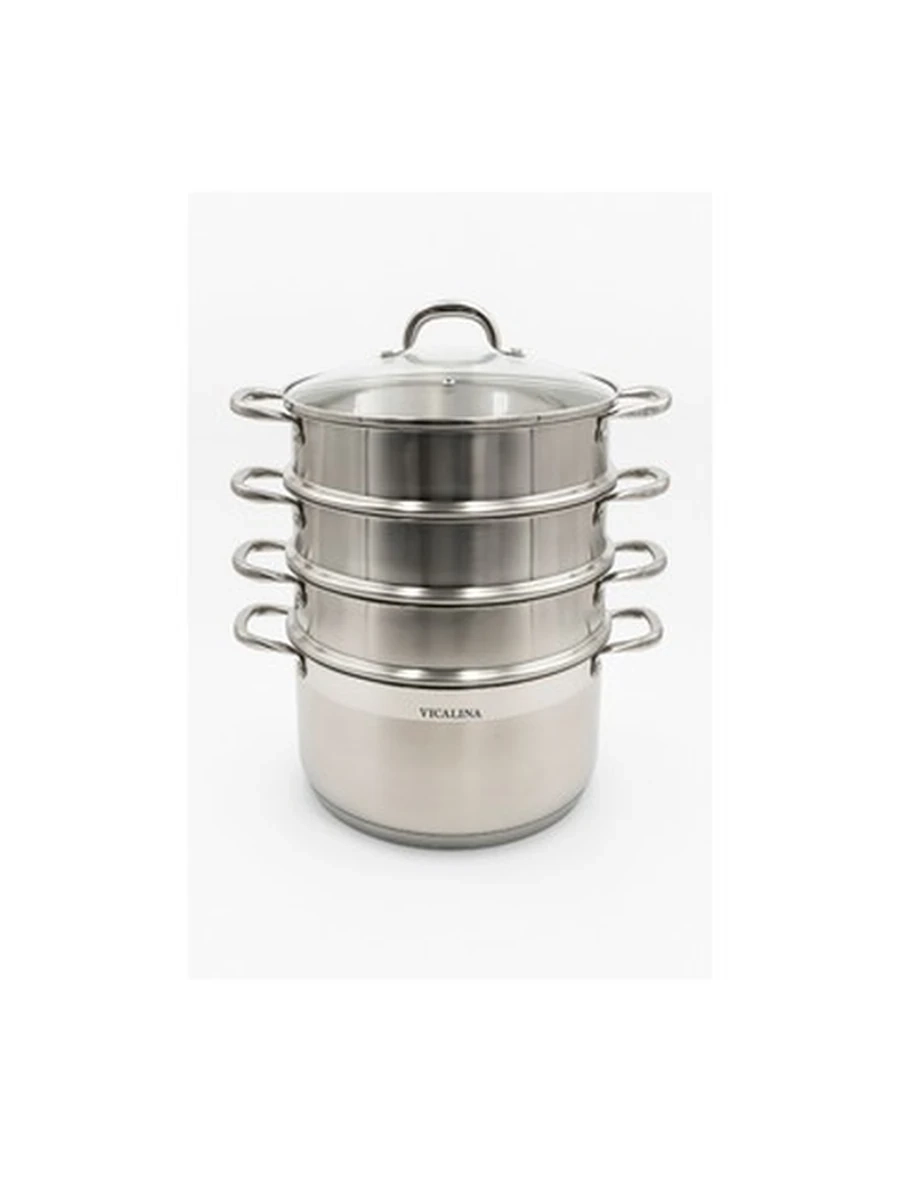 Мантоварка (пароварка) со стеклянной крышкой, Vicalina VL-28cm 9 л