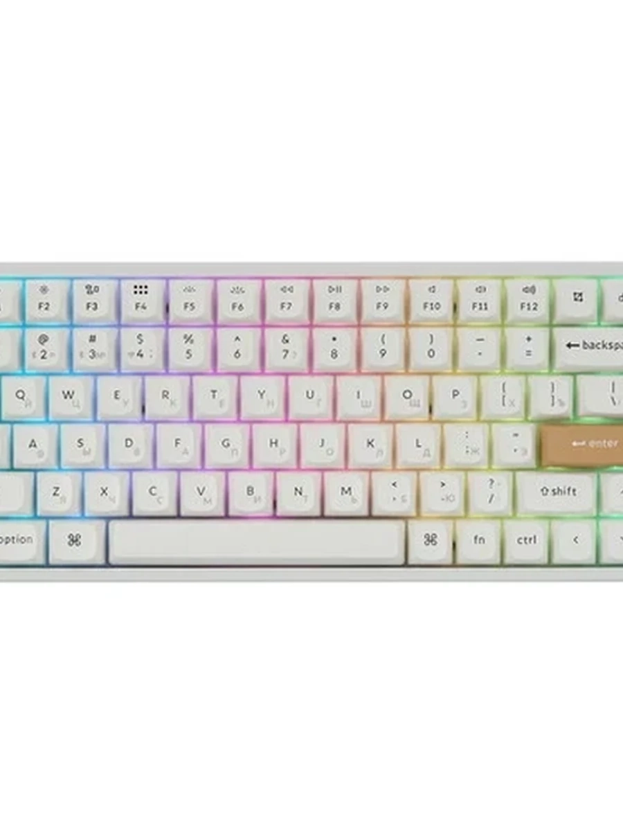 Клавиатура проводная + беспроводная Keychron K2H-Q1-RU бежевый [механическая, подсветка, RGB, Gateron Nebula]