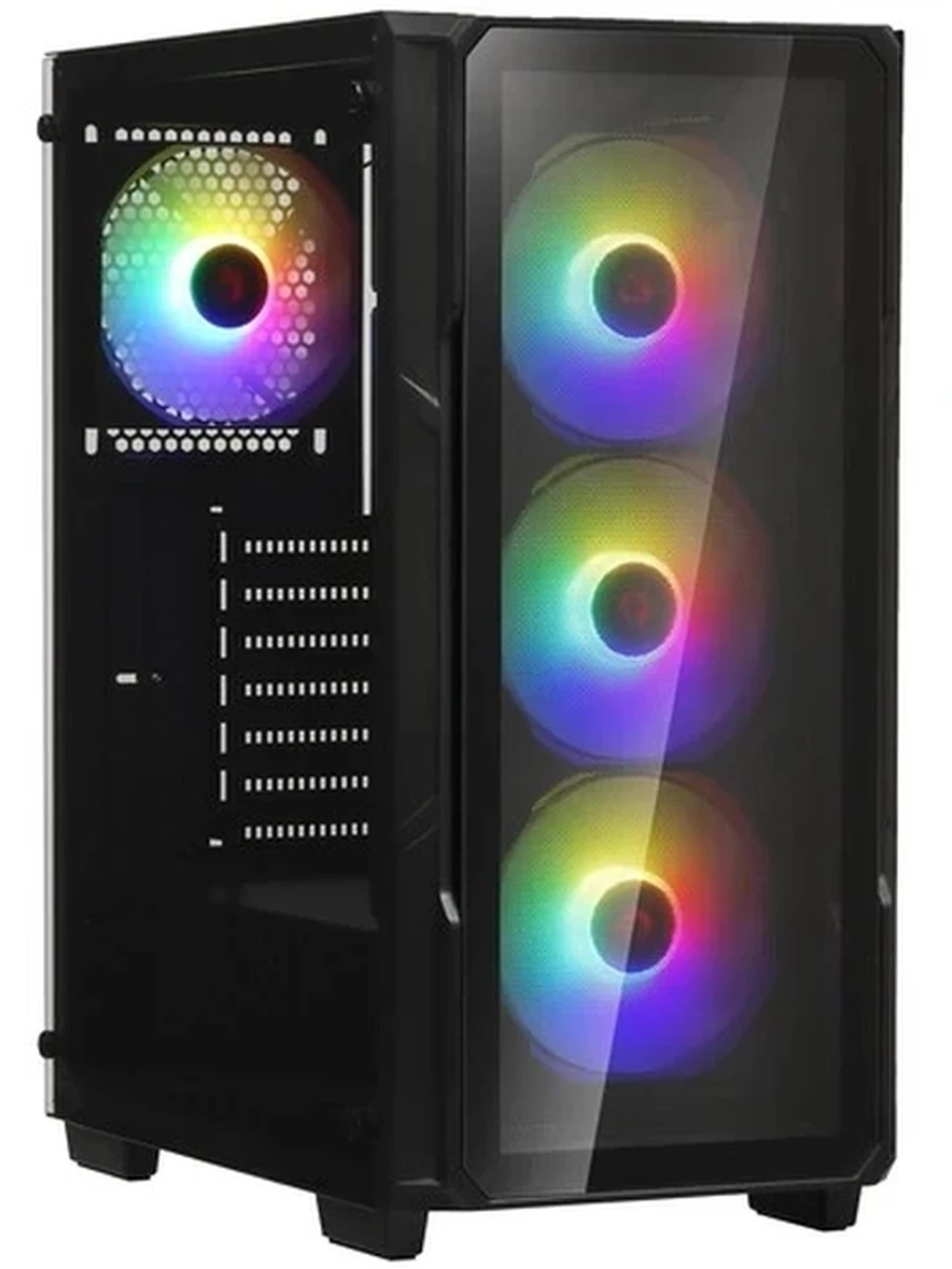 Корпус ARDOR GAMING DOMINION X3 FRGB, Midtower, Black, USB 3.2, 0.45мм, 4*120мм FRGB fan, без БП