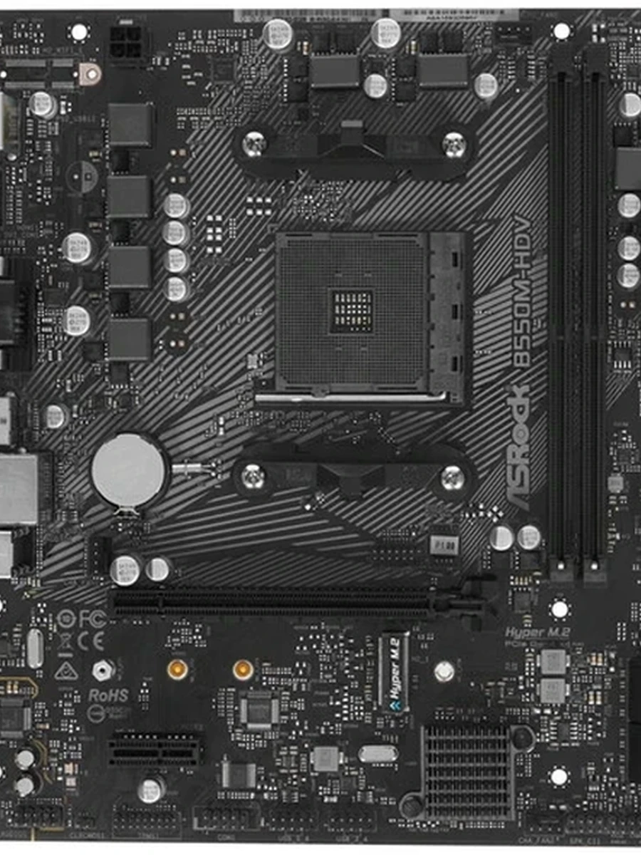 Плата Asrock AM4 B550 B550M-HDV 2xDDR4 1xPCI-Ex16 HDMI/DVI/Dsub SATA3 M2 USB3.2 mATX