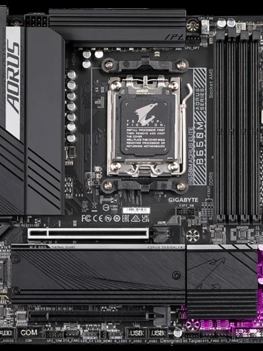 Плата Gigabyte AM5 B650 B650M AORUS ELITE 4xDDR5 2xPCI-Ex16 DP/HDMI SATA3 2xM2 USB3.2 Gen2 Type-C mATX