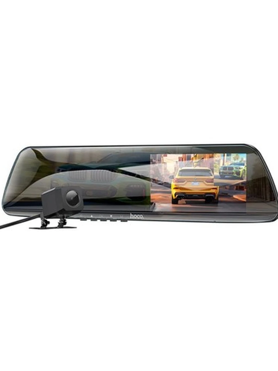 Видеорегистратор HOCO DV4 4.5-inch rearview mirror driving recorder(dual-channel) iron gray