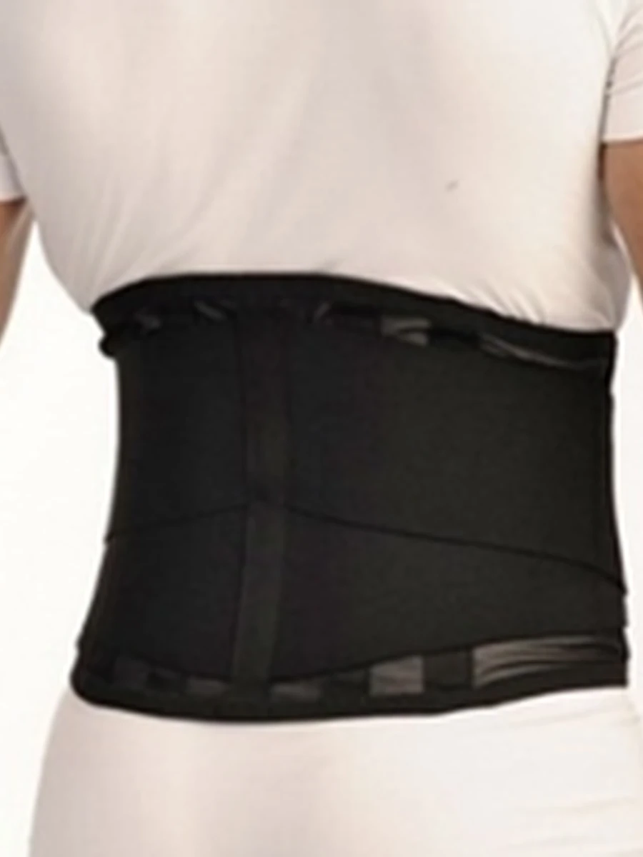 SL 271                                                      Пояс-корсет                                              с металическими вставками ,   и лентами усилитилями . Сетчатая ткань .                                       ( 26 см) Черный цвет.