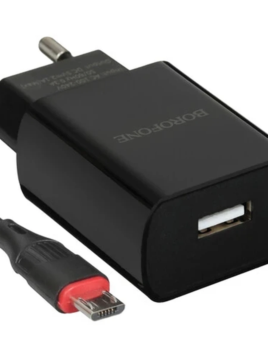 Сетевое зарядное устройство Borofone BA20A Sharp [2.1 А, 5 В, micro USB] черное