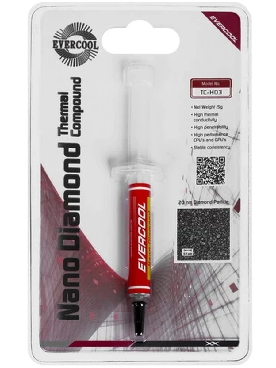 Термопаста Evercool Nano Diamond [TC-H03] в шприце 5гр