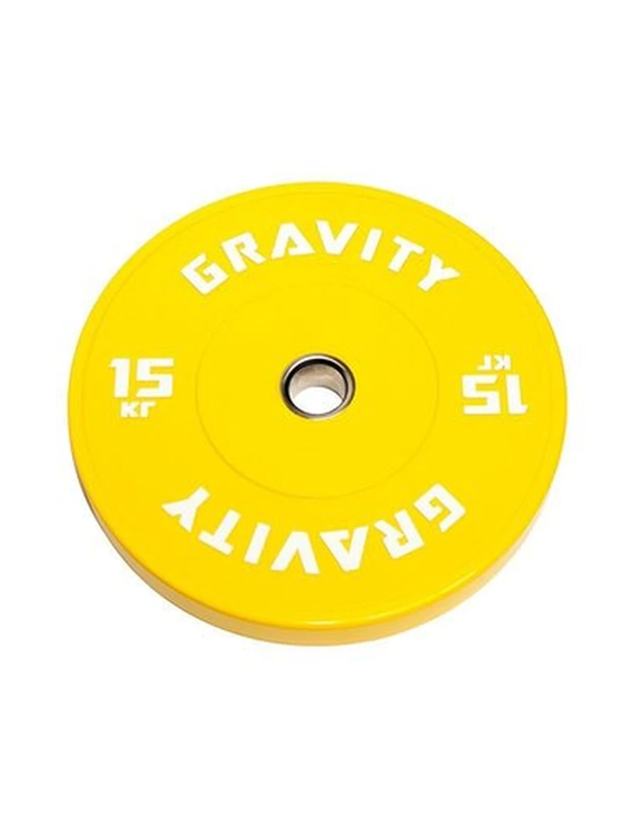 Бамперный каучуковый диск Gravity, белый лого - 15 кг