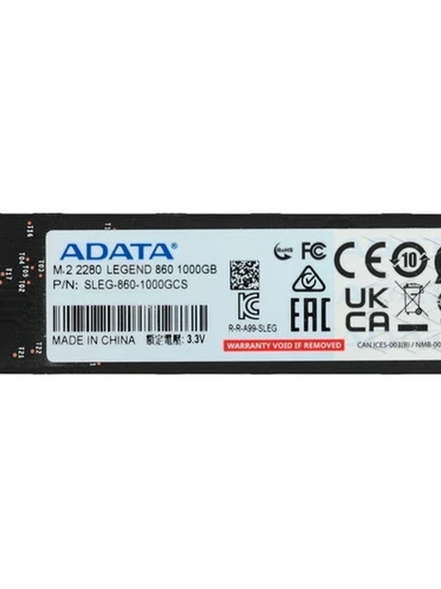 Твердотельный накопитель SSD M.2 2280 1Tb ADATA LEGEND 860 [SLEG-860-1000GCS] 3D NAND (R6000/W4000MB/s)