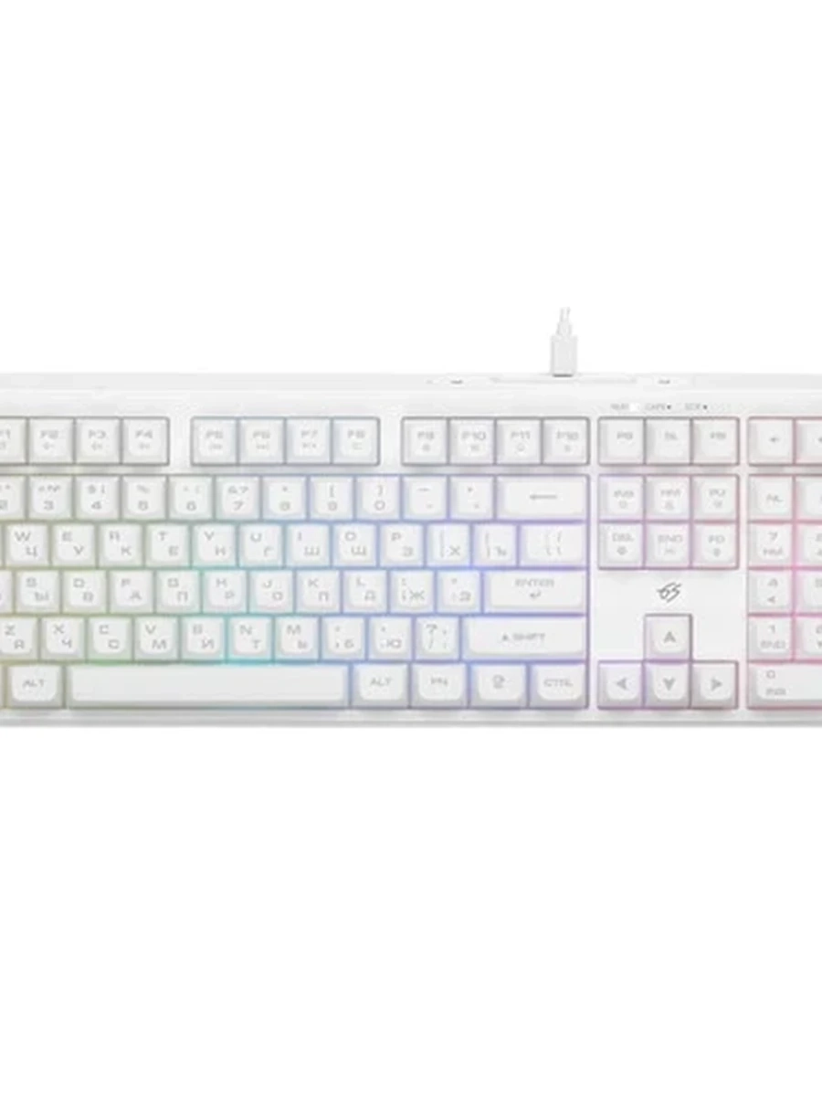 Клавиатура проводная DEXP Wind [мембранная, 108кл, RGB] Белая