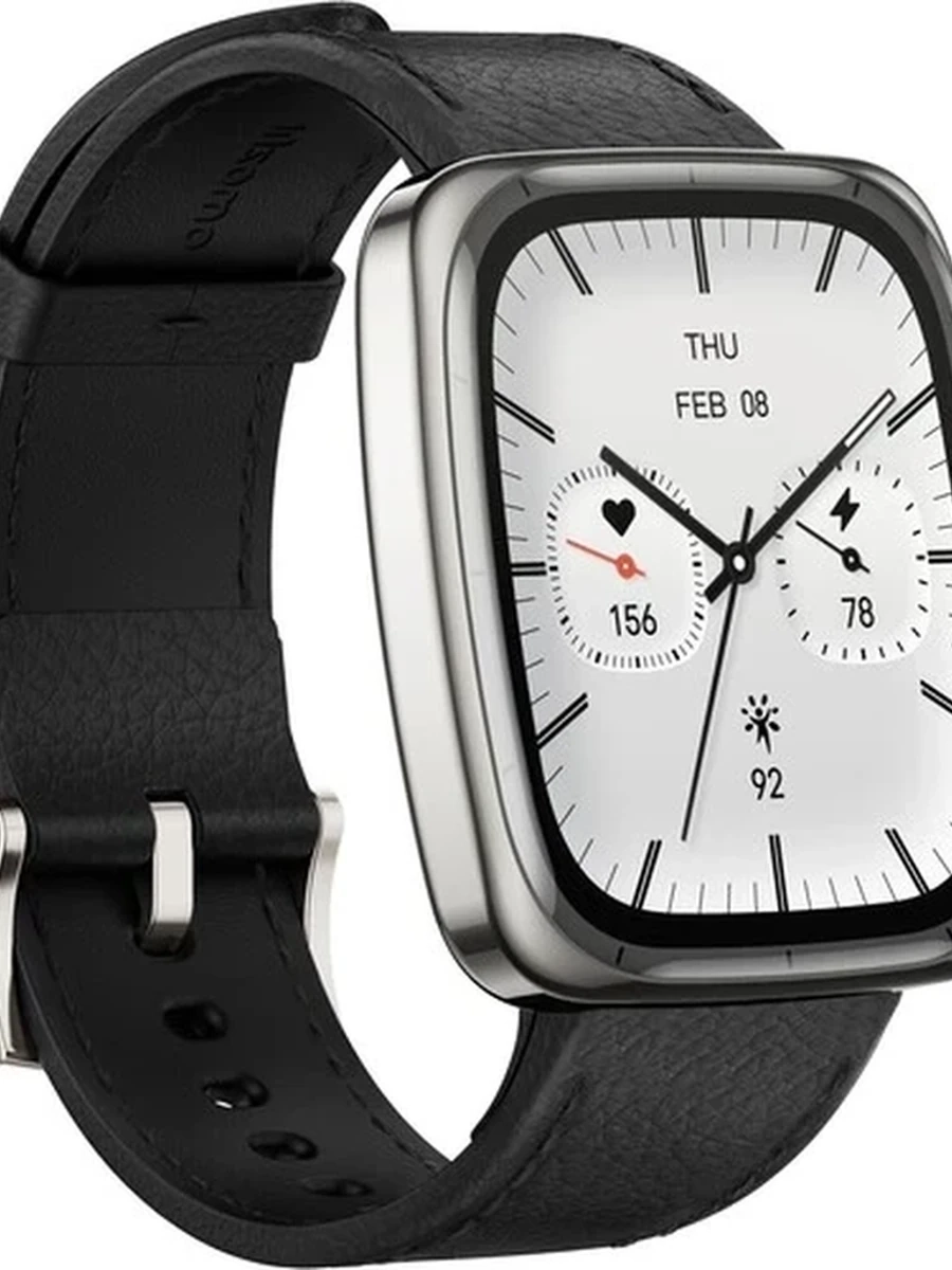 Смарт часы Amazfit Active 2 Square Premium Black Leather