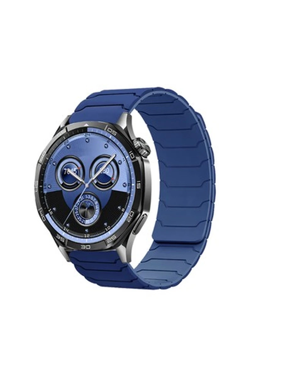 Ремешки HOCO WH21 Flexible series magnetic silicone strap(22mm) deep sea blue with light sea blue
