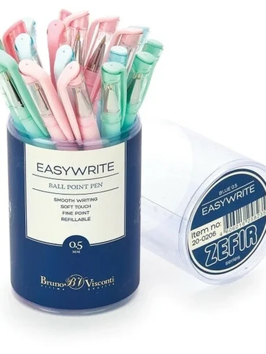 НАБОР ИЗ 4-Х РУЧЕК "FirstWrite. Creative" ШАРИКОВЫХ 0.5 ММ, СИНЯЯ (4 цвета корпуса)