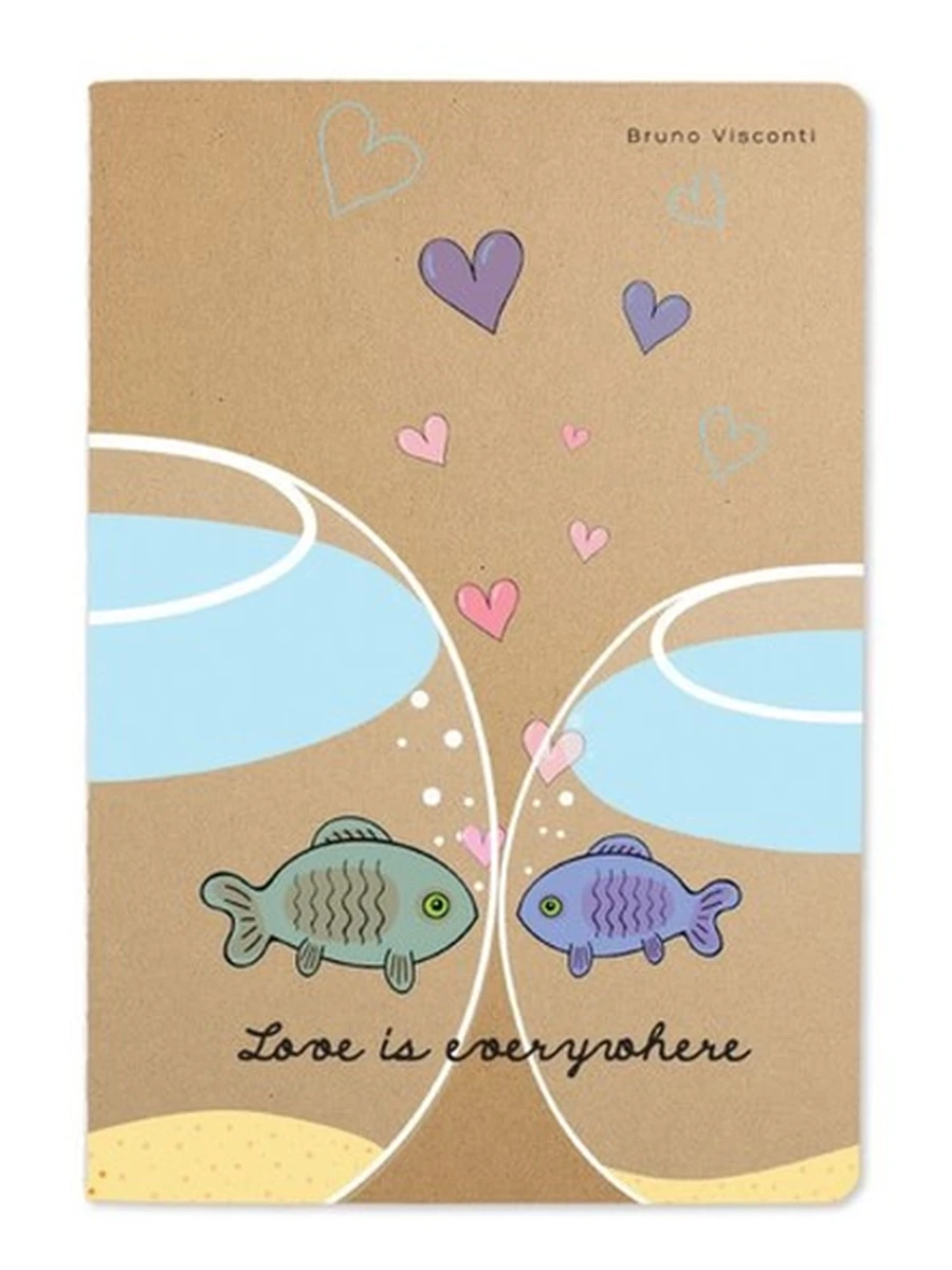 ТЕТРАДЬ А5, Bruno Visconti "FISH LOVE", 40л. клетка