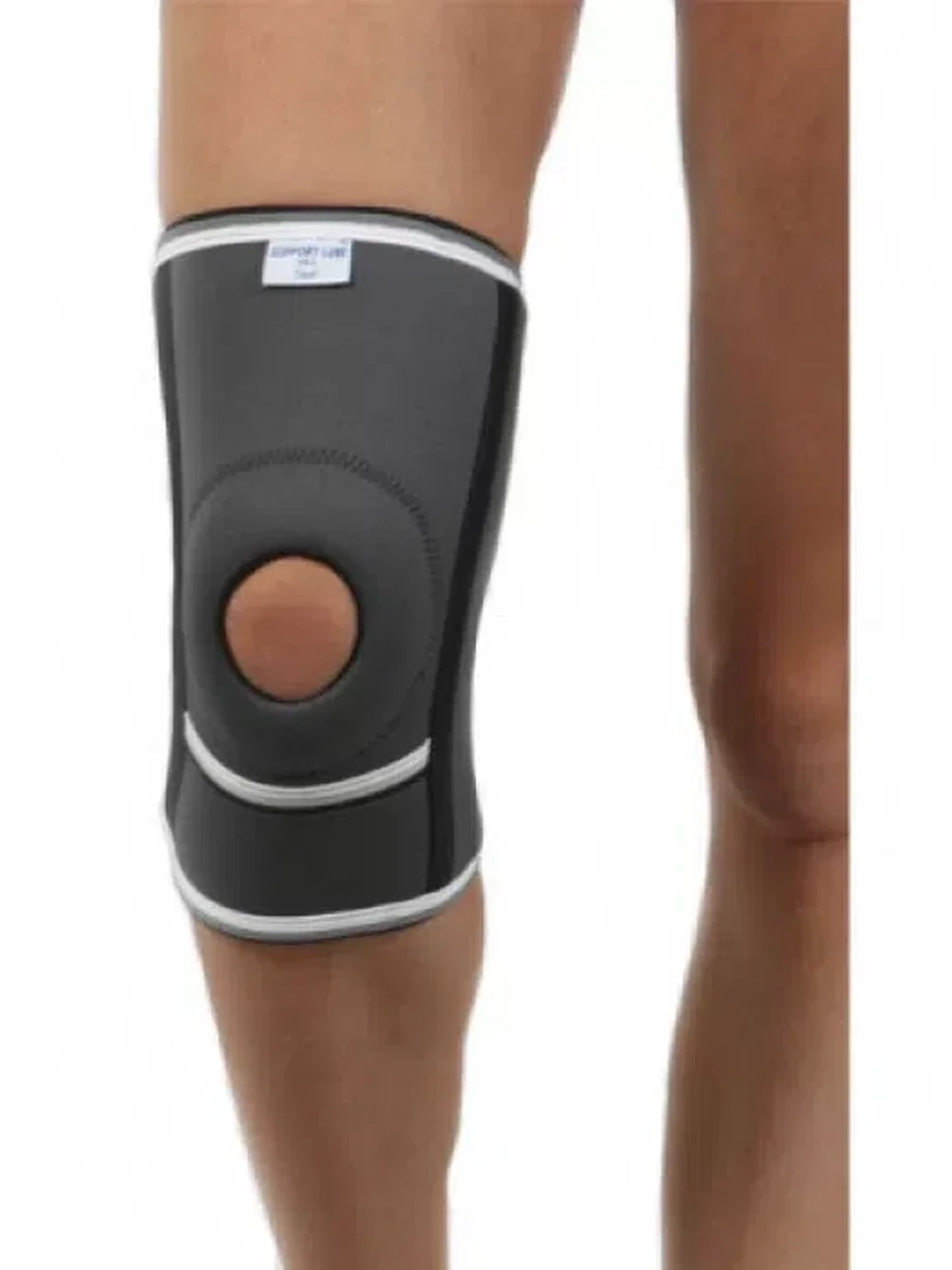 REF 102                                             Наколенник с отверстием для чашечки и гибими боковыми  вставками .Неопрен.