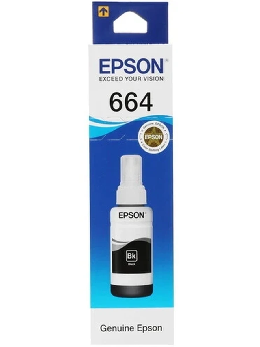 Чернила Epson T6641 (C13T664198) для  L100/L110/L200/L210/L300/L355/L550 (70 мл) Black (Ориг.)