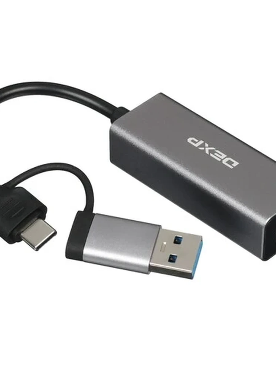 Сетевая карта DEXP AT-R07 [10/100 MBps USB 2.0/USB C алюминий]