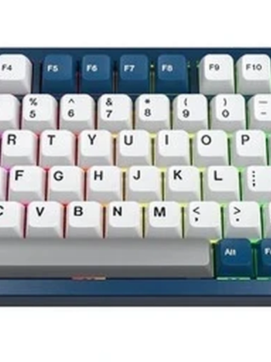 Клавиатура беспроводная Montech MKey PRO Freedom (MK75FY) [механика, Gateron Yellow Pro 3.0, 81кл, PBT, hot swap, VIA/QMK, RGB] Сине-белая