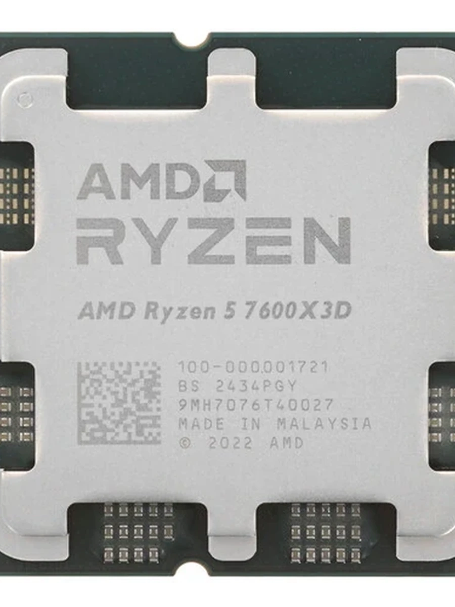 Процессор AMD Ryzen 5 7600X3D 4,1/4,7GHz, 6C/12T, 96Mb L3, DDR5-5200, GPU Radeon Graphics, TDP-65W, AM5, OEM [100-000001721] EU/CN
