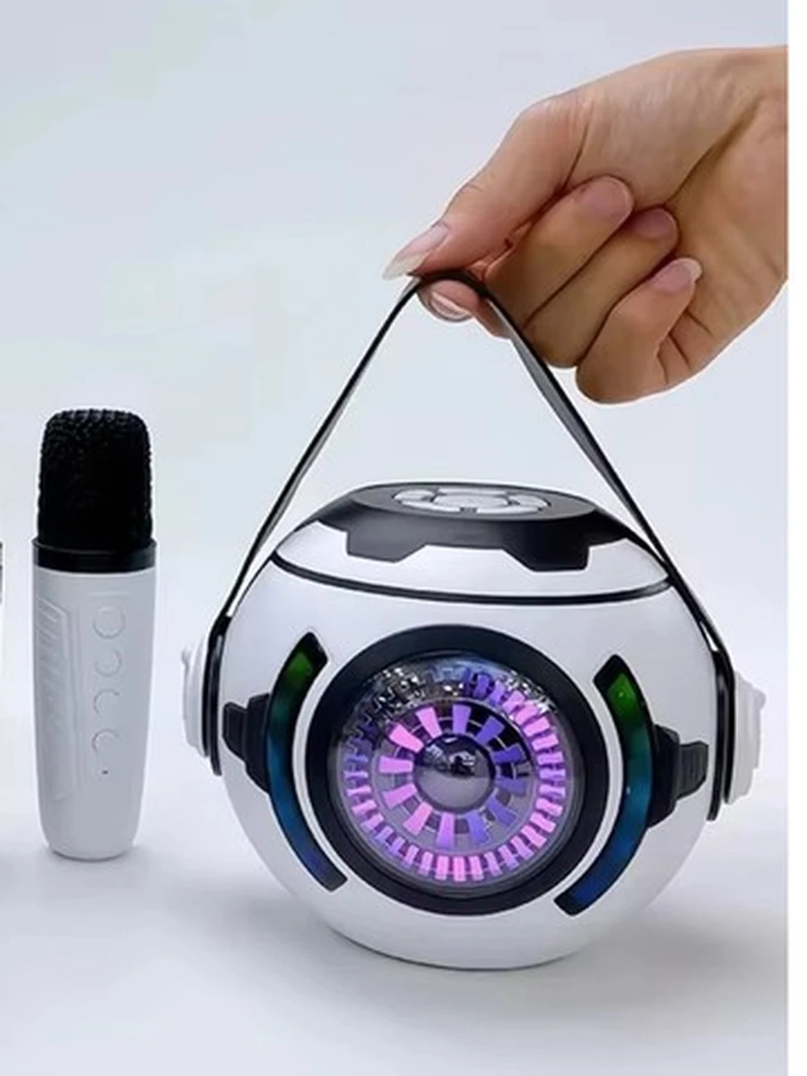 Колонка караоке WIRELESSKM-V33Microphone Hifi Speaker White