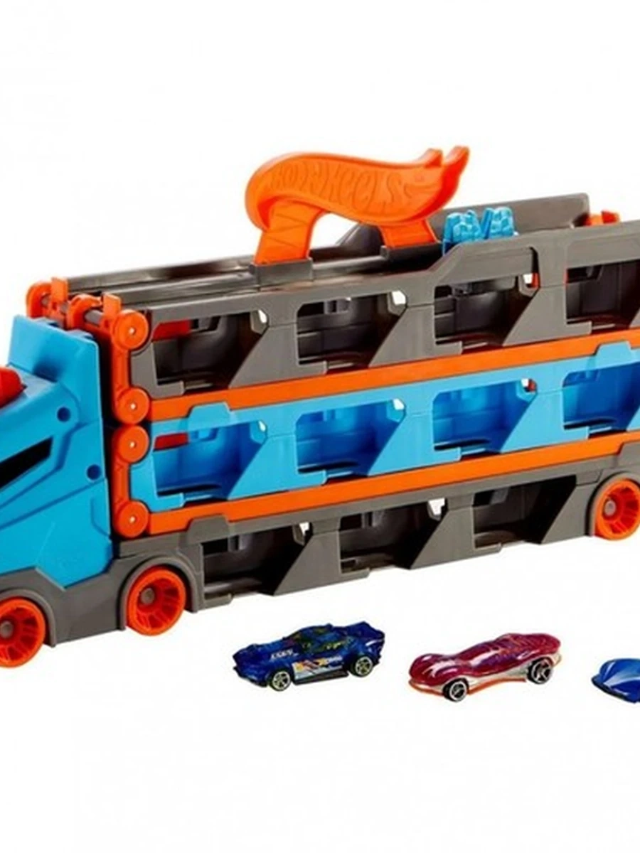 GVG37 - Автотрек Hot Wheels Грузовик-Скоростная автотрасса с хранилищем для машинок